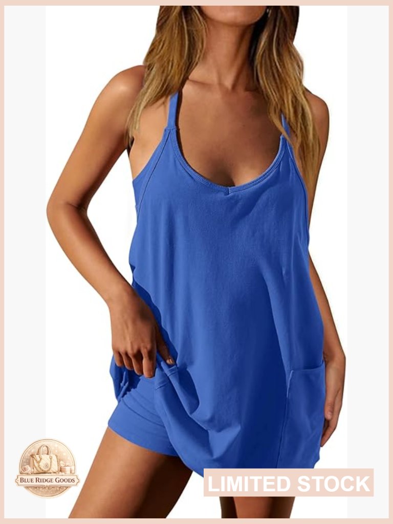 Sleeveless Tennis Dress With Built-In Shorts Athletic Workout Mini Dress